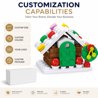 Ensembles de blocs de construction personnalisés, maison de Noël, jouets pour enfants, jouet de construction STEM, briques DIY OEM, kit de modélisme de Noël, cadeau à marque privée