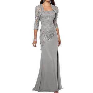 S3895R Nouvelle Collection 2025 Robe de Soirée Élégante Deux Pièces à Bretelles Fines en Chiffon et Dentelle, Coupe Trapèze Brodée, Longueur Thé Naturelle - Product Image 3