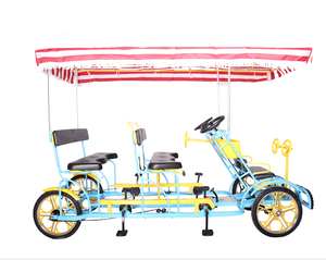 2024 nuevo estilo de carga familiar de cuatro ruedas Surrey bicicleta 4 pasajeros bicicleta tándem 4 personas quadricycle bicicleta turística en alquiler - Product Image 4
