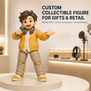 Statuetta Personalizzata di Cantante Host di Podcast, Giocattolo in Vinile, <span class=keywords><strong>Action</strong></span> <span class=keywords><strong>Figure</strong></span> da Collezione OEM ODM, Creazione di Personaggi Musicali - Product Image 1