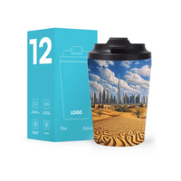 Tasses à café réutilisables chaudes et froides de 8 oz, 12 oz, 350 ml avec couvercle, gobelet isotherme de voyage de 12 oz, tasse à café à double paroi en acier inoxydable
