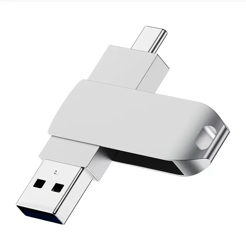 Clé USB 2 en 1 type c Clé USB 16 Go 32 Go 64 Go Clé USB haute vitesse 2.0 3.1 Clé USB pivotante OTG