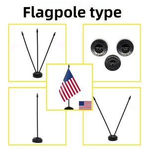 Bandiera da Tavolo Personalizzata con Logo Stampato, Bandiere Piccole in Poliestere per Ufficio con Supporto e Asta - Product Image 3