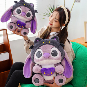 Peluche grande e simpatico più venduto, peluche <span class=keywords><strong>Stitch</strong></span> a tema oscuro, simpatico cuscino <span class=keywords><strong>Stitch</strong></span>, portachiavi in peluche per compleanno - Product Image 3