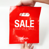 Sac à main plat à quatre doigts, pochette de vêtement, sac plastique d'hôpital, sac d'emballage cadeau, impression de logo, vente en gros