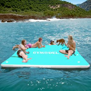 Flotadores de piscina de isla flotante <span class=keywords><strong>multijugador</strong></span> de agua de alta calidad, cubierta de muelle inflable, plataforma flotante de muelle inflable - Product Image 1