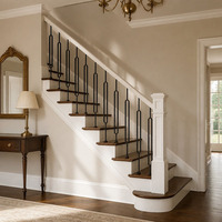 Kit de balustres, meneaux et rampes d'escalier en fer forgé et laiton, finitions or et noir, ovales, sur mesure, économiques