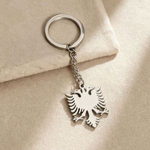 Porte-clés Pendentif Aigle Albanais en Acier Inoxydable, Inaltérable, Tendance, Polyvalent, pour Hommes et Femmes, pour Sac de Voiture, Idéal Cadeau - Product Image 2