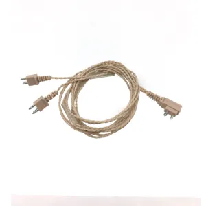 Pocket Hearing Aid BW Cable Cord Wire with 2Pin 2-Pin Y for two ears hearing aid Beige Color