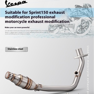 ท่อไอเสียหน้าสแตนเลสสภาพใหม่สำหรับ <span class=keywords><strong>Vespa</strong></span> <span class=keywords><strong>150</strong></span> <span class=keywords><strong>Sprint</strong></span> <span class=keywords><strong>150</strong></span> ชุดดัดแปลงระบบไอเสียรถจักรยานยนต์ - Product Image 3