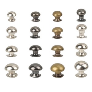 Rivets en laiton poli à tête champignon, diamètre 1/4 po, rivets solides de style bouton pour vêtements et cuir - Product Image 1