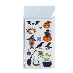 Autocollants <span class=keywords><strong>de</strong></span> <span class=keywords><strong>tatouage</strong></span> lumineux en gros pour Halloween : Citrouille, <span class=keywords><strong>Sorcière</strong></span>, Épouvantail – Tatouages aquatiques phosphorescents pour adultes et enfants - Product Image 4