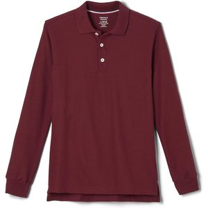 Camisa Polo Pique de Manga Larga para Niño, Talla L (10/12), 100% Algodón, Uniforme Escolar - Product Image 1