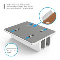 Soporte Vertical Ajustable para Laptop de Aleación de Aluminio, Ahorro de Espacio, Doble, Negro y Plateado, para Escritorio