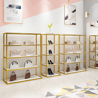 Étagère de présentation moderne multifonction en acier inoxydable pour sacs et chaussures, présentoirs de magasin, étagères de vente au détail pour boutique