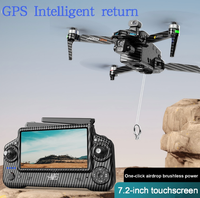 Drone GPS tout-en-un AE60 en fibre de carbone, écran 7,2 pouces, cardan 3 axes, fonction d'évitement d'obstacles et de largage aérien