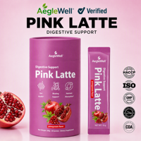 AegleWell Poudre de Latte Rose Formule Prébiotique Probiotique, Complément pour Soutenir la Santé Intestinale et l'Absorption des Nutriments