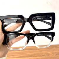 Montures optiques tendance œil de chat carrées à motif floral anti-lumière bleue, monture intégrale, lunettes en acétate épais de haute qualité, unisexe adulte