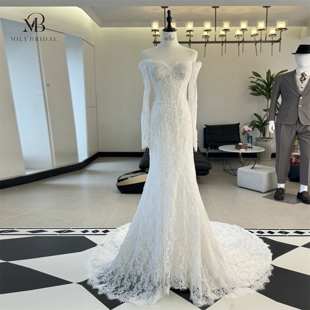 Mily Bridal QW02080 Sweetheart Neckline Off-th-shoulder Bridal Gown  Wholesale Mermaid Dress Laced Changing Dresses for Brides| Alibaba.com