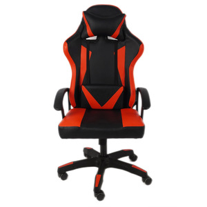 Chaise de jeu noire et rouge en cuir PU ergonomique inclinable pour usage domestique et informatique - Product Image 2