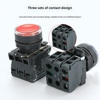 Botón Pulsador Plano Momentáneo Luminoso XB4 de 22mm con Luz LED, Interruptor de Panel de Plástico 12V 24V 220V