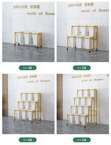 Soporte de Exhibición para Macetas Rectangular de Hierro, Duradero, Moderno, Clásico, Simple, Minimalista, con Ruedas, Sin Recubrimiento - Product Image 5