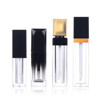 Tube de brillant à lèvres vide 5 ml, nouveau design populaire, avec applicateur, rose, blanc, noir, transparent
