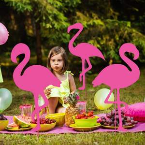 Panneau de cour en métal flamant rose de grande taille au design moderne personnalisé, décoration de pelouse extérieure pour jardin, panneau de sol, faible MOQ - Product Image 4