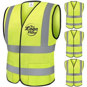 Chaqueta de alta visibilidad personalizada barata y de alta calidad, chaleco reflectante de seguridad de tela de poliéster 100%, ropa de seguridad reflectante - Product Image 1