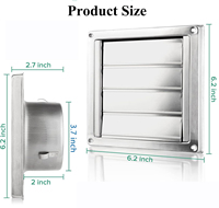 Grille extérieure à persiennes rectangulaire en acier inoxydable durable Klimapartner VKE 100, à fixation murale
