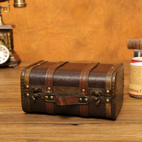 Valise en bois vintage, boîte de rangement, style antique, accessoire de photographie, organisateur de présentation