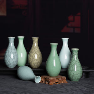 सुरुचिपूर्ण सेलाडोन क्रैले ग्ज <span class=keywords><strong>vase</strong></span> प्लम आकार सिरेमिक मिट्टी के बर्तन घर सजावट प्रीमियम संग्रहणीय उपहार - Product Image 2