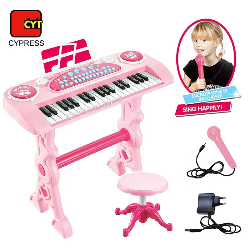 Clavier rose pour enfants, jouet de Piano, d'orgue électronique, vente en gros,