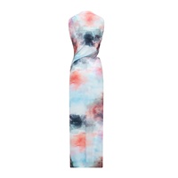 Robe de soirée sans manches de luxe personnalisée, tie-dye, robe moulante imprimée en mousseline de soie pour femmes, haut de gamme, pour soirée, 2025