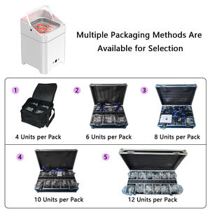 Pack de 6 projecteurs LED sans fil <span class=keywords><strong>DMX</strong></span> W-<span class=keywords><strong>DMX</strong></span> 18W à piles avec télécommande Wi-Fi RDM, RGBAW+UV 6 en 1, pour scène, karaoké, bar - Product Image 5