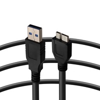 Kabel Sinkronisasi Data USB 3.0 Male-Female Micro B dengan Pelindung Kepang untuk Hard Drive Eksternal HDD Kamera Mikrofon Mobil-0.3M-3M