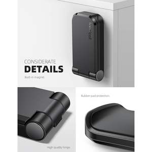 Lamicall <b>Black</b> Sticky Headset Hanger Adhesive Headphone Stand Holder with Hook Mount <b>Desk</b> Clip Headphone Case - Product Image 1