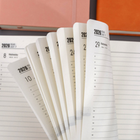 Agenda A5 2026 personnalisable en tissu PP/lin ou cuir PU, journal imprimé avec logo, couverture rigide, reliure à chevalet pour entreprise