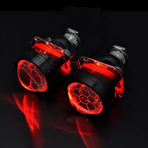 เลนส์โปรเจคเตอร์ไบซีนอน HID ขนาด 2.5 นิ้ว ดีไซน์รังผึ้ง เคลือบสีฟ้า H1 35W 55W ชุดอัพเกรดไฟหน้าแบบยูนิเวอร์แซล - Product Image 5