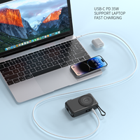 Batterie externe magnétique sans fil 35W à charge rapide, chargeur de voyage pliable et portable 10000mAh haute capacité compact pour appareils intelligents