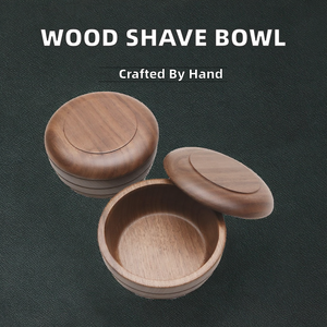 ถ้วยใส่สบู่พร้อมฝาปิดที่โกนหนวดทำจากไม้วอลนัททำด้วยมือ - Product Image 2