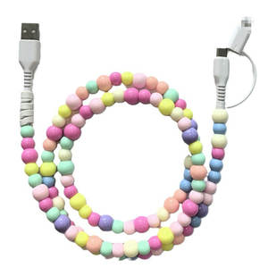 Cable de Carga con Cuentas Coloridas Personalizadas al por Mayor, 2 en 1 - Product Image 4
