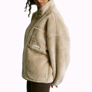 <span class=keywords><strong>Veste</strong></span> surdimensionnée pour <span class=keywords><strong>femme</strong></span> avec logo personnalisé, <span class=keywords><strong>bleu</strong></span> <span class=keywords><strong>marine</strong></span>, poche zippée, manches longues, <span class=keywords><strong>veste</strong></span> d'automne, <span class=keywords><strong>veste</strong></span> en sherpa d'hiver pour <span class=keywords><strong>femme</strong></span> - Product Image 5