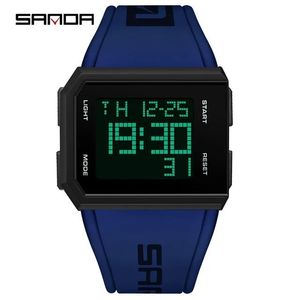 นาฬิกาข้อมือดิจิตอลผู้ชาย Sanda 9003 สีแดง แฟชั่น กันน้ำ พร้อมปฏิทิน นาฬิกาปลุก สายซิลิโคน ฟังก์ชั่นหลากหลาย - Product Image 5
