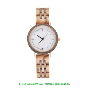 Montre en bois de style Mori Conception chanfreinée à la coupe des ongles Chronographe de <span class=keywords><strong>marche</strong></span> inversée simple à trois points Mouvement à quartz Cadran pointeur - Product Image 5