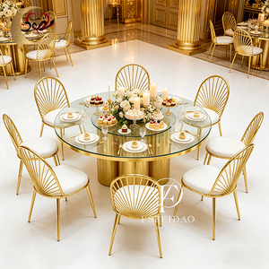 Silla de Comedor de Acero Inoxidable Dorado y Terciopelo para Banquetes de Boda, Estilo Contemporáneo, Romántico y Elegante, para Uso en Interiores y Exteriores, Comercial, para Hoteles - Product Image 5