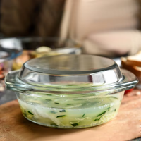 Ensemble de casseroles en verre borosilicate résistant à la chaleur, compatible avec les plaques à induction, fabrication directe d'usine, pot à soupe classique, ustensiles de cuisine