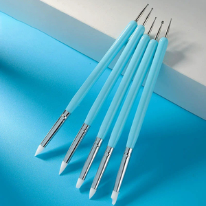 Lot de 5 stylos de nail art en silicone à double embout pour pointillage, sculpture, gravure creuse et gaufrage – Outils de manucure professionnels pour salon - Product Image 4