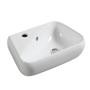 Lavabo mural en céramique blanche haut de gamme de nouvelle conception, lavabo de salle de bain mural oblique de luxe - Product Image 4