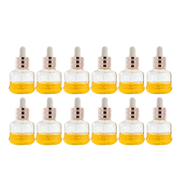 Hopeck 50ML Botella de vidrio moldeada de grasa corta Revestimiento de aluminio/PP Collar 20/415 Tapa cuentagotas para aceite esencial Suero para el cuidado de la piel de las uñas